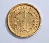 1853 GOLD $1.00   BU