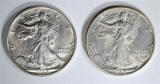 1938 & 1939 WALKING LIBERTY HALF DOLLARS