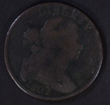 1807/6 DRAPED BUST LARGE CENT VG/F