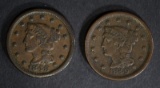 1848 & 49 LARGE CENTS, VF