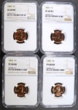 3-1963 & 1-64 LINCOLN CENTS NGC PF-68 RED