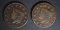 1820 & 28 LARGE CENTS VG+
