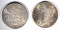 1881-S & 1884 MORGAN SILVER DOLLARS, CH BU