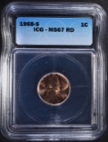 1968-S LINCOLN CENT ICG MS67 RD