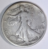 1916-S WALKING LIBERTY HALF DOLLAR, FINE+ KEY COIN