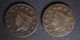 1820 & 28 LARGE CENTS VG+