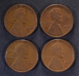 4 1914-S LINCOLN CENTS VF