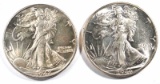 1942 & 1946 WALKING LIBERTY HALF DOLLARS CH BU
