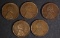 (5) 1913-S LINCOLN CENTS VF