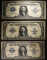 3 - 1923 $1 SILVER CERTS VG/FINE