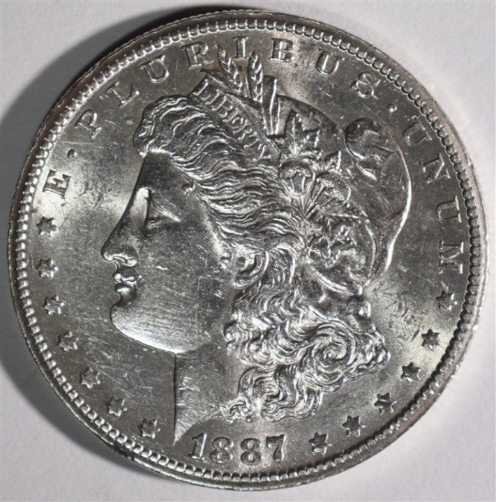 1887-S MORGAN DOLLAR, CH BU