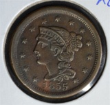 1855 LARGE CENT BROWN  BU