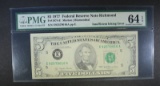 1977 $5 FEDERAL RESERVE NOTE RICHMOND PMG 64 EPQ