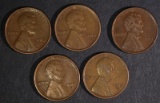 (5) 1913-S LINCOLN CENTS VF