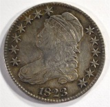 1823 BUST HALF DOLLAR, AU