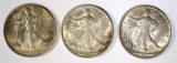 3 - 1945-S WALKING LIBERTY HALF DOLLARS