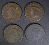1817, 18, 22 & 27 LARGE CENTS, AVE CIRC