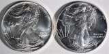 GEM BU 1987 & 1992 AMERICAN SILVER EAGLES BETTER D