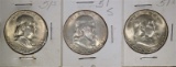 3-1951-S CH BU FRANKLIN HALF DOLLARS