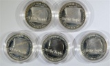 (5) 1987 Constitution Proof Silver Dollars.
