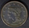 1839 LARGE CENT N-8 Head of '40, XF