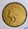 1909 $2 1/2 GOLD INDIAN HEAD  CH BU+