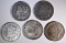 CIRC MORGAN DOLLARS: 1882, 84, 87-O, 89-O & 90-O