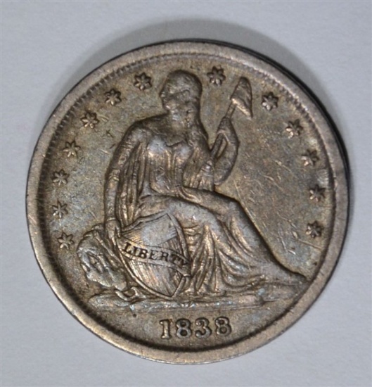 1838 SEATED DIME, AU