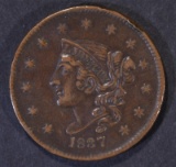 1837 LARGE CENT N-8 XF