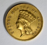 1857-S $3.00 GOLD  RARE, AU/UNC