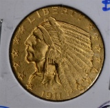 1911 $5.00 GOLD INDIAN HEAD  CH BU+