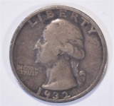 1932-S WASHINGTON QUARTER, FINE KEY