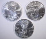 3-BU 1996 AMERICAN SILVER EAGLES BETTER DATE