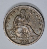 1838 SEATED DIME, AU