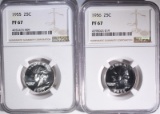 1955 & 1956 WASHINGTON QTR NGC PF67