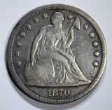 1870 SEATED DOLLAR, VF+