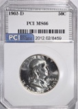 1962-D FRANKLIN HALF DOLLAR PCI SUPERB