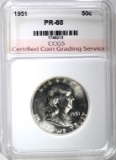 1951 FRANKLIN HALF DOLLAR, CCGS SUPERB GEM PROOF+