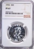 1955 FRANKLIN HALF DOLLAR NGC PF67