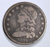 1834 BUST QUARTER, FINE