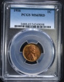 1916 LINCOLN CENT, PCGS MS-65 RED