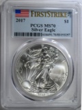 2017 AMERICAN SILVER EAGLE PCGS MS70