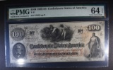 1862/63 $100 CONFEDERATE STATES of AMERICA