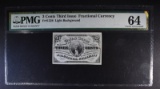 1863 3c FRACTIONAL CURRENCY PMG 64