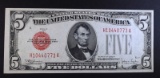 1928E $5 RED SEAL U.S. NOTE