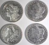 4-XF/AU MORGAN DOLLARS: 1882, 83, 87-O & 89
