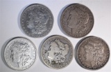 AVE CIRC MORGAN DOLLARS: 1879, 80, 84 & 2-1900-O