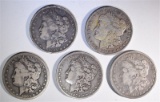 1879-S, 83-S, 84, 84-S & 91 AVE CIRC MORGAN DOLLAR