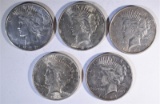 5- PEACE DOLLARS: