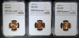 1952-S, 1953-D, 1954-S NGC MS66 RD